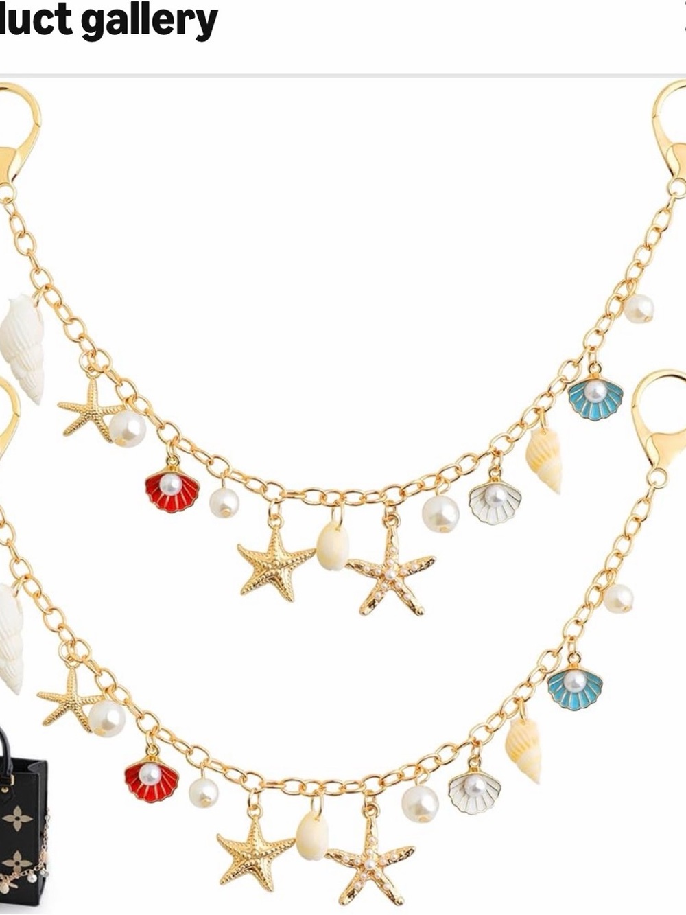 NEW Seashell Bag charm accessories with Pearls - Women Accessories